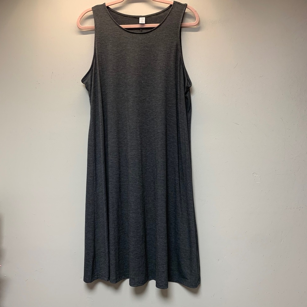 Old Navy Swing Dress Women XL Gray Excellent Sleeveless Heathered Jersey Knit